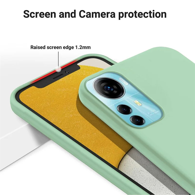 Para ZTE Blade V41 Smart Soft Forro de tela Funda de teléfono de silicona líquida Protección contra caídas con correa - Verde