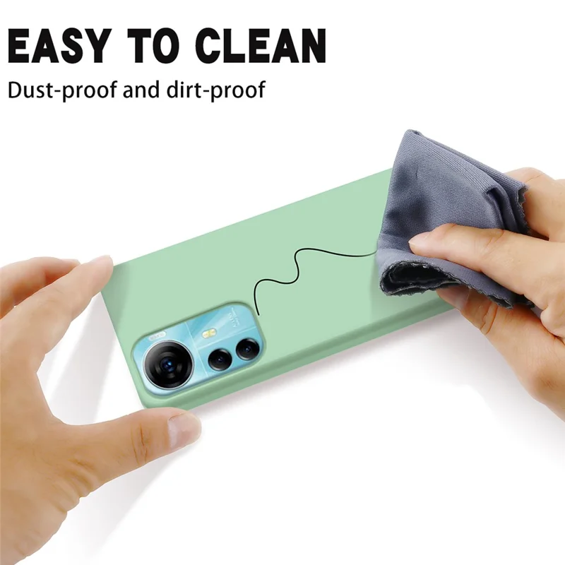 Para ZTE Blade V41 Smart Soft Forro de tela Funda de teléfono de silicona líquida Protección contra caídas con correa - Verde