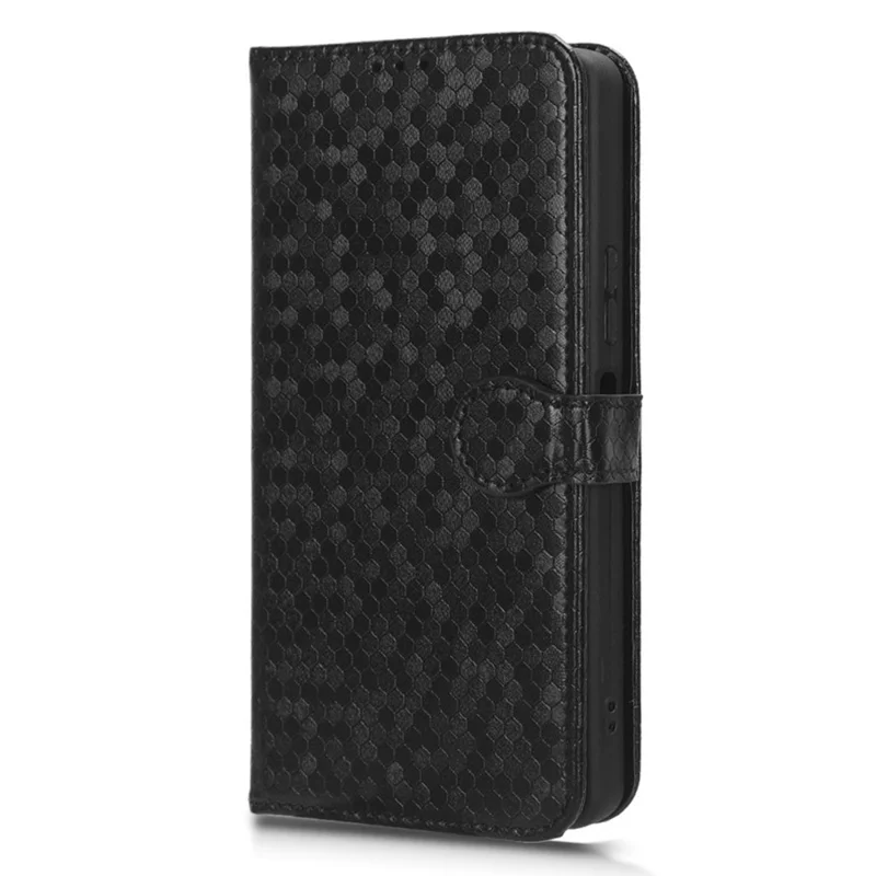 Phone Case for Infinix Note 30 Pro 4G , Dot Imprinted PU Leather Wallet Stand Cover - Black