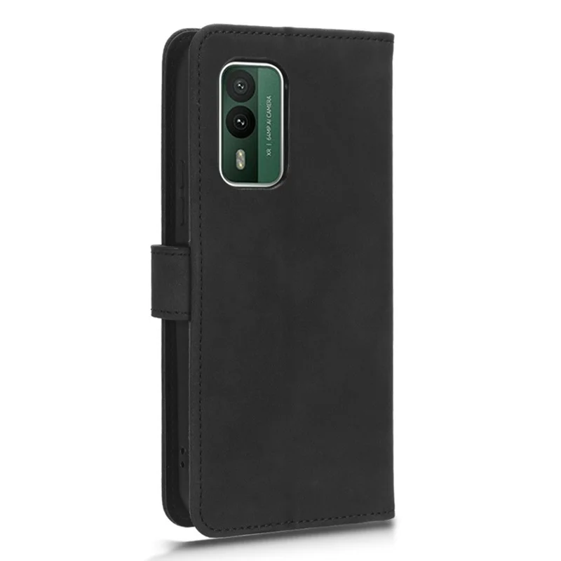 Voor Nokia XR21 Anti-val PU Leren Portemonnee Hoesje met Huidgevoel Telefoonhoes met Stand - Zwart
