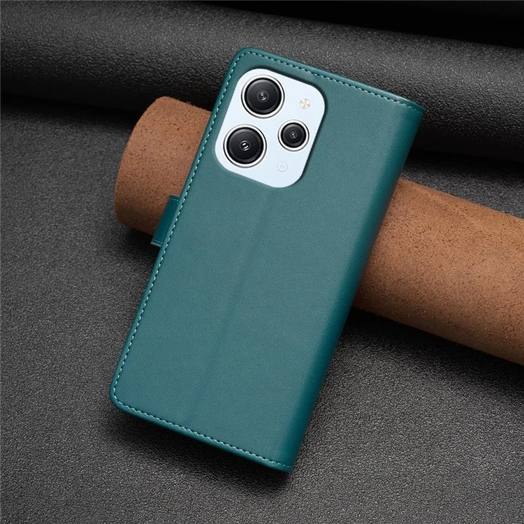 Étui portefeuille style BF-19 pour Xiaomi Redmi 12 4G avec poche Zipper en cuir PU Anti-chute - Vert