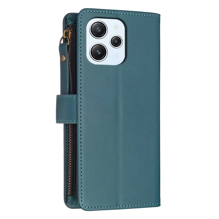 Étui portefeuille style BF-19 pour Xiaomi Redmi 12 4G avec poche Zipper en cuir PU Anti-chute - Vert