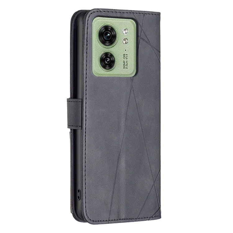 BINFEN COLOR BF05 Housse de protection pour Motorola Edge 40 5G Stand Wallet PU Leather Imprinted Phone Case - Noir