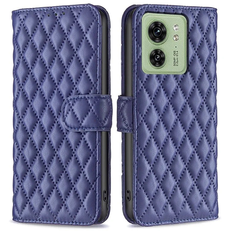 BINFEN COLOR BF Style-14 pour Motorola Edge 40 5G Étui en cuir pour téléphone portefeuille Support Smartphone Cover - Bleu