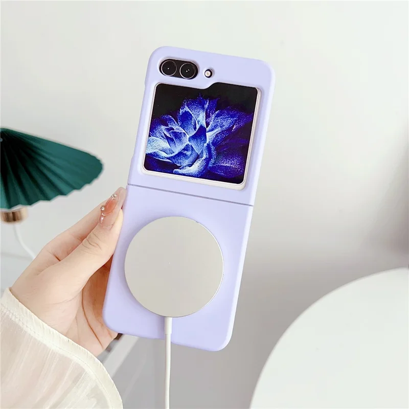 For Samsung Galaxy Z Flip5 5G Magnetic Case Skin-touch Hard PC Phone Cover - Purple