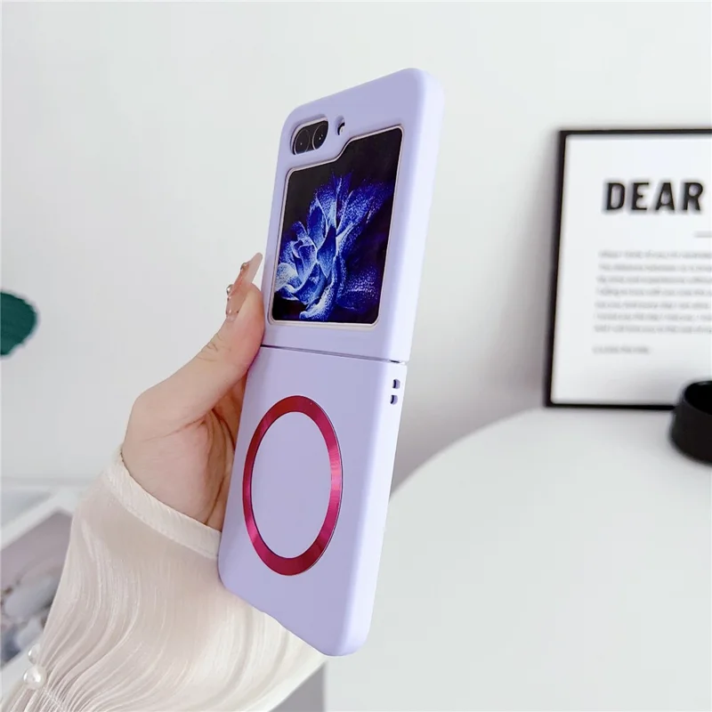 For Samsung Galaxy Z Flip5 5G Magnetic Case Skin-touch Hard PC Phone Cover - Purple