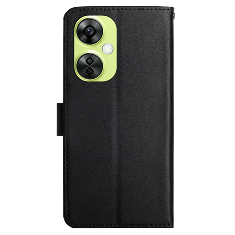 HT02 Para OnePlus Nord CE3 5G / CE 3 Lite 5G / Nord N30 5G Funda de Teléfono Soporte Textura Napa Cuero Genuino de Vaca Funda de Teléfono - Negro