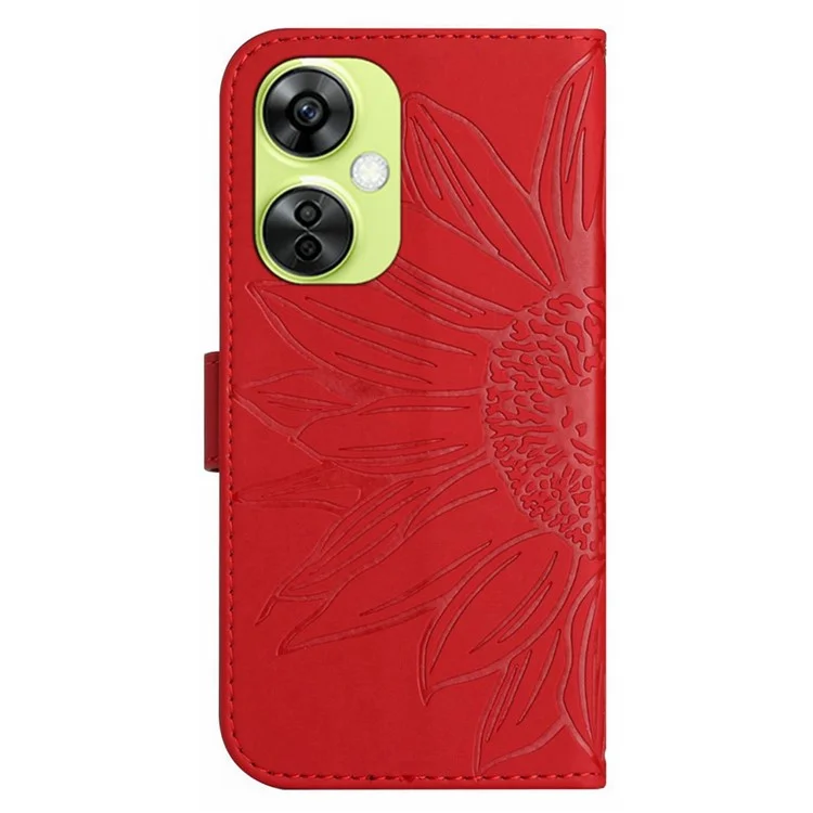 HT04 Für OnePlus Nord CE3 5G / Nord CE 3 Lite 5G / Nord N30 5G Brieftasche Handyhülle Ständer Lederhülle mit Handschlaufe - Rot