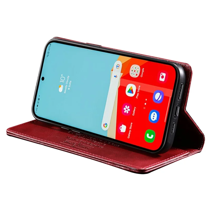 TTUDRCH Style 007 RFID Blocking Case for Samsung Galaxy A24 4G (162.1 x 77.6 x 8.3mm) Wallet Stand Leather Phone Cover - Wine Red