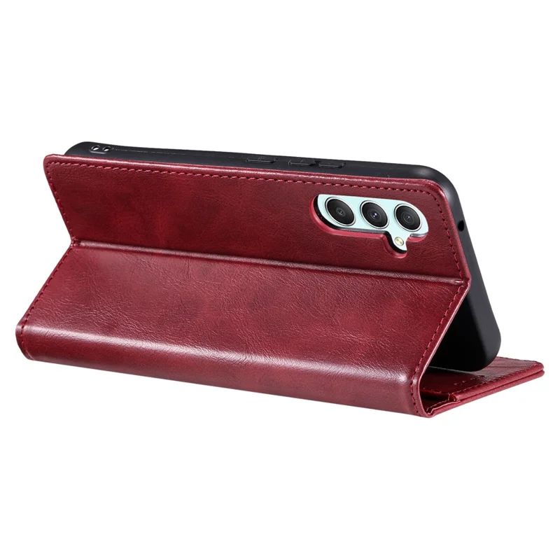 TTUDRCH Style 007 RFID Blocking Case for Samsung Galaxy A24 4G (162.1 x 77.6 x 8.3mm) Wallet Stand Leather Phone Cover - Wine Red