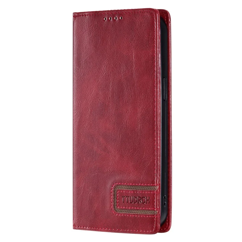 TTUDRCH Style 007 RFID Blocking Case for Samsung Galaxy A24 4G (162.1 x 77.6 x 8.3mm) Wallet Stand Leather Phone Cover - Wine Red