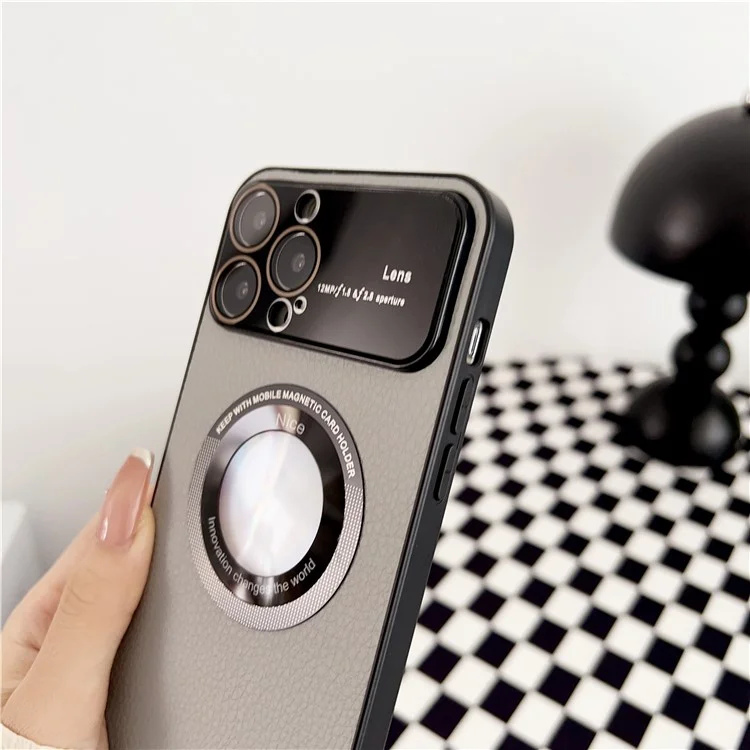 Совместим с Magsafe Case Для Iphone 13 Pro Max 6,7 Дюйма Litchi Texture PU - Сапфир