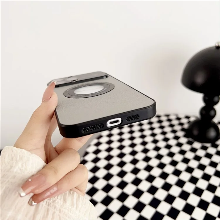 Совместим с Magsafe Case Для Iphone 13 Pro Max 6,7 Дюйма Litchi Texture PU - Сапфир