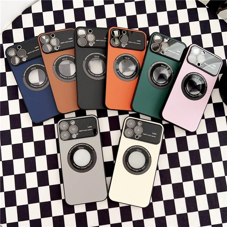 Совместим с Magsafe Case Для Iphone 13 Pro Max 6,7 Дюйма Litchi Texture PU - Сапфир