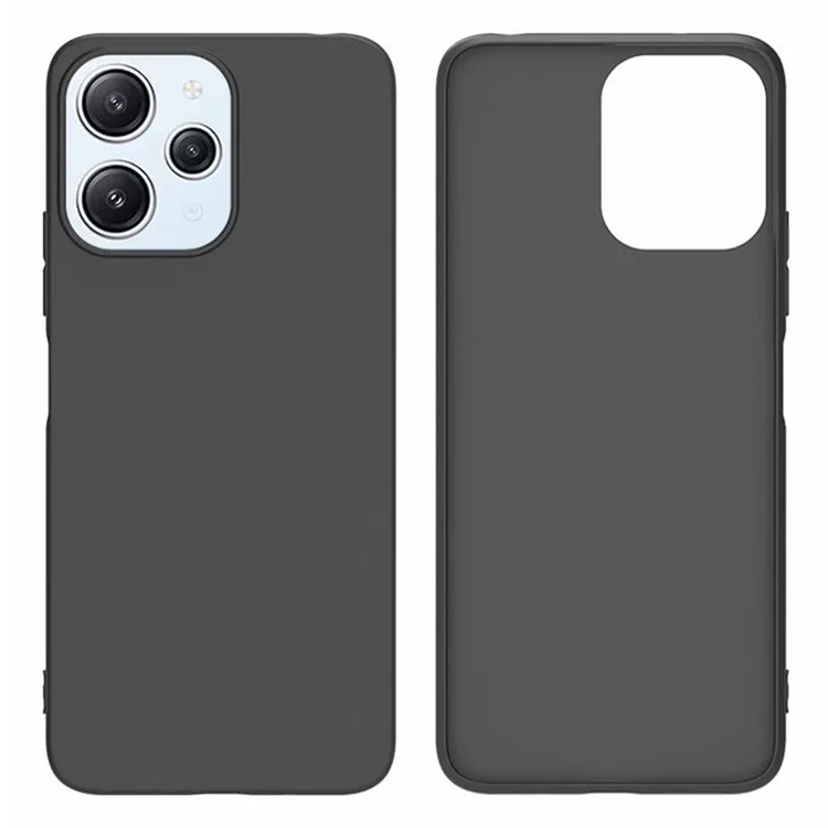 TPU Mobile Phone Cover For Xiaomi Redmi 12 4G , Anti-Scratch Phone Shell Matte Design Phone Case - Black