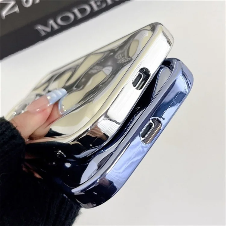 Shockproof Phone Case for iPhone 14 Meteorite Texture Electroplating Soft TPU Cover - Black