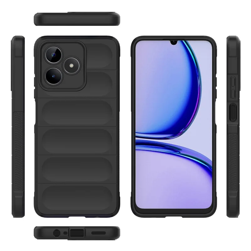 Funda de teléfono TPU para Realme C53 (Global) / C53 (India) / C51, funda trasera resistente a prueba de caídas - Negro