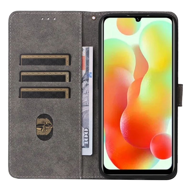 For Oukitel C33 Phone Cover RFID Blocking Wallet Stand Shell Drop Proof Leather Case - Blue