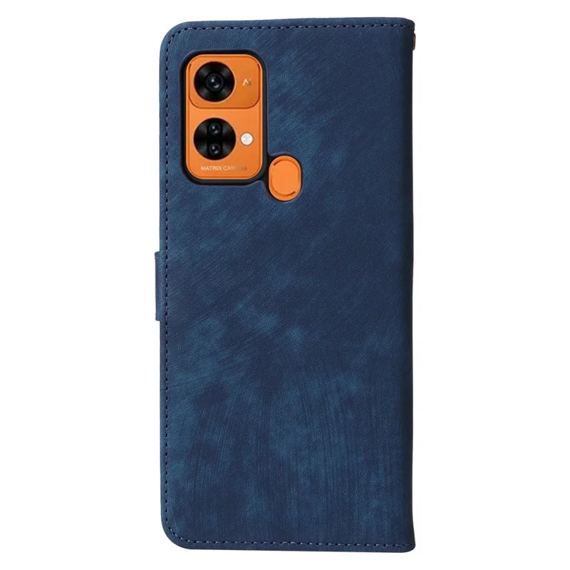 For Oukitel C33 Phone Cover RFID Blocking Wallet Stand Shell Drop Proof Leather Case - Blue
