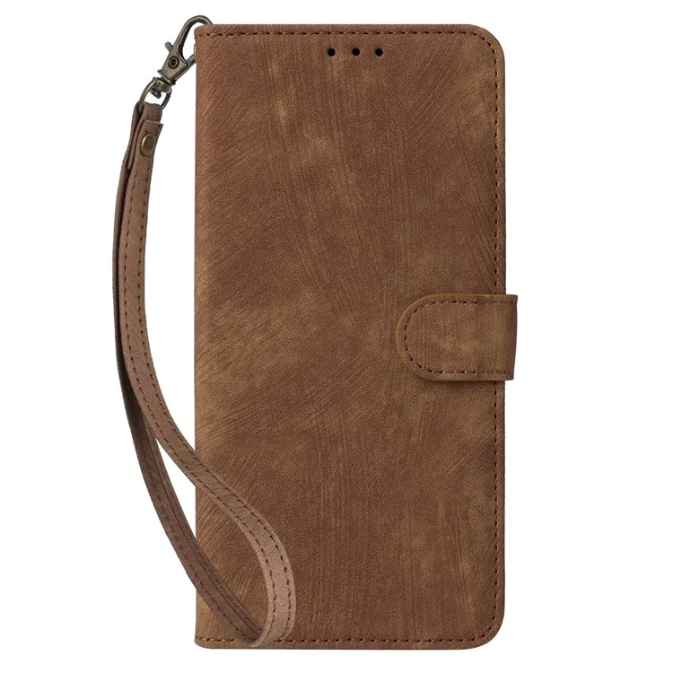 For Oukitel C33 Phone Cover RFID Blocking Wallet Stand Shell Drop Proof Leather Case - Brown