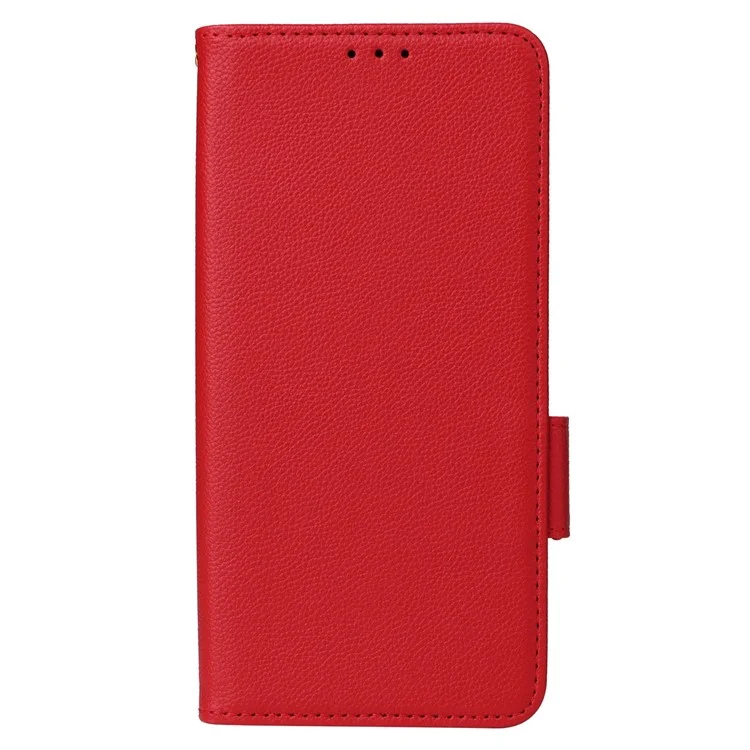 Coque téléphone pour HTC U23 / U23 Pro 5G Texture Litchi Étui Portefeuille Support en Cuir PU - Rouge