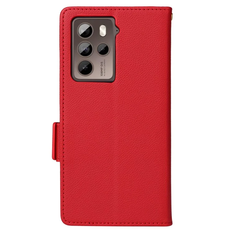 Estuche Telefónico Para HTC U23 / U23 Pro 5G Litchi Texture Willet Stand PU Cubierta de Cuero - Rojo