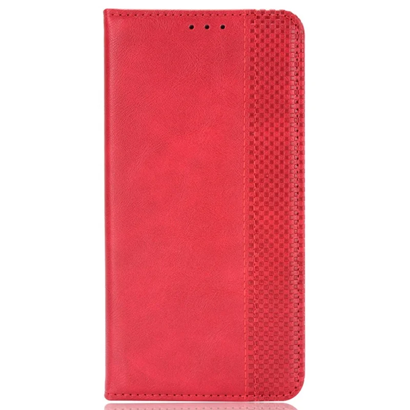 Funda para teléfono para Xiaomi Redmi 12 4G / 12 5G (Global) / Note 12R 5G / Poco M6 Pro 5G, carcasa magnética retro de cuero PU con soporte y billetera - Rojo