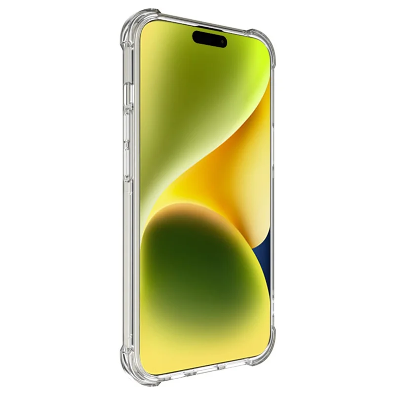 IMAK para el caso del teléfono iPhone 15 Plus Funda Four Corner Shock-Absorbed Clear Back Cover Soft TPU Phone Shell - Transparente