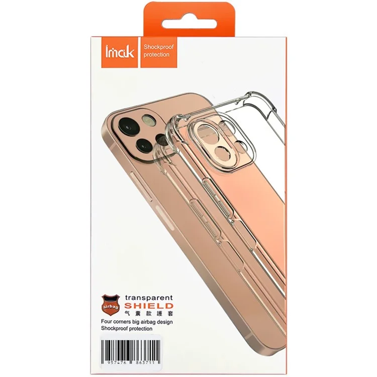 IMAK Pour iPhone 15 Pro Étui de protection transparent anti-rayures en TPU souple - Transparent