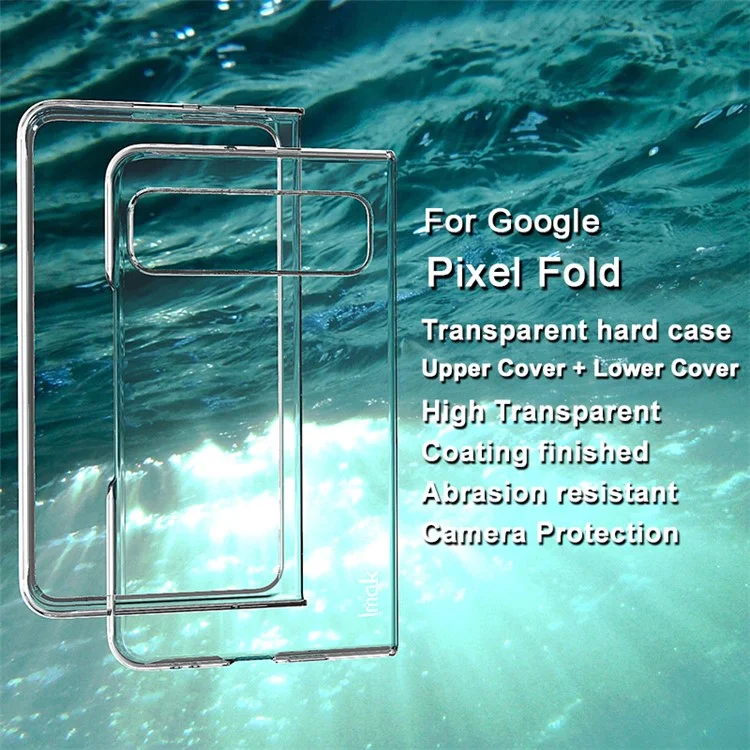 IMAK Crystal Case II Pro для Google Pixel Fold PC Crystal Phone Case Two-Piece Design Shell (Верхняя Крышка + Нижняя Крышка)