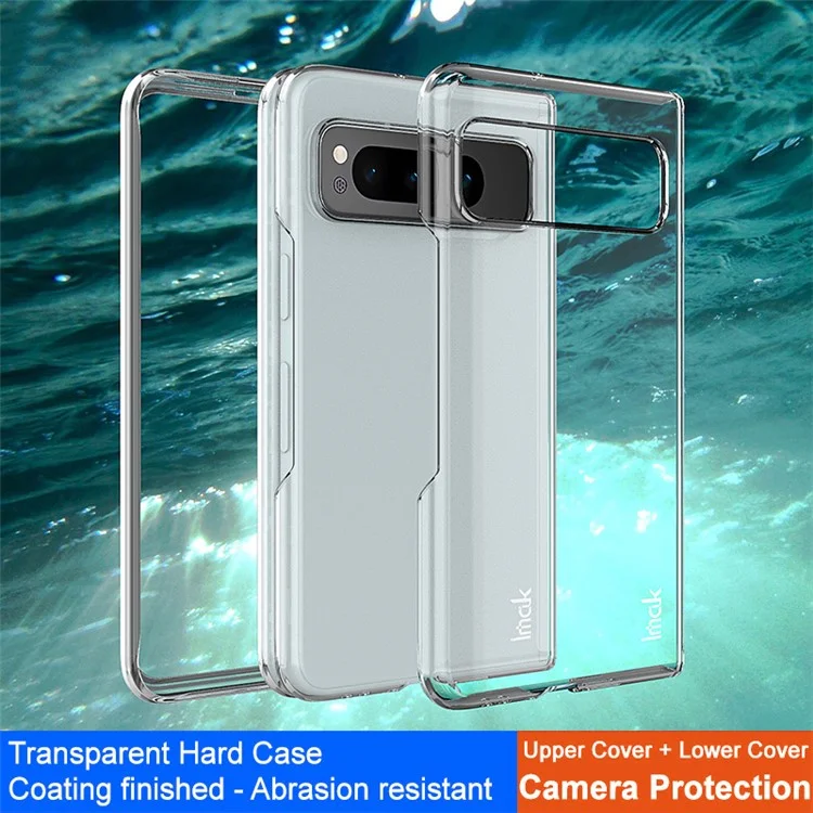 IMAK Crystal Case II Pro для Google Pixel Fold PC Crystal Phone Case Two-Piece Design Shell (Верхняя Крышка + Нижняя Крышка)
