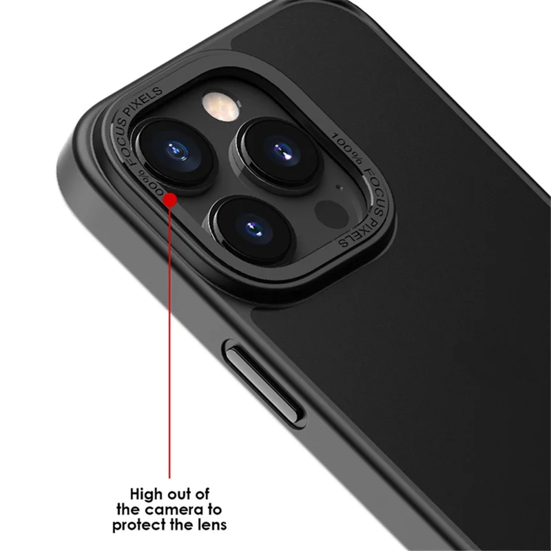 Funda magnética compatible con iPhone 15 Pro y MagSafe, de TPU + PC mate translúcido - Negro