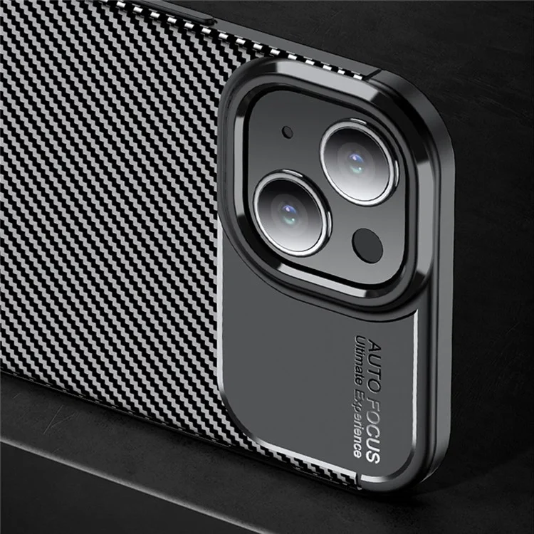 Carbon Fiber Texture TPU Case for iPhone 15 , Anti-scratch Protective Phone Cover