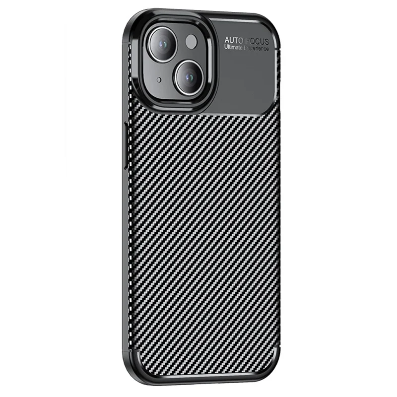 TPU Phone Case for iPhone 15 Plus , Carbon Fiber Texture Drop-proof Phone Back Cover