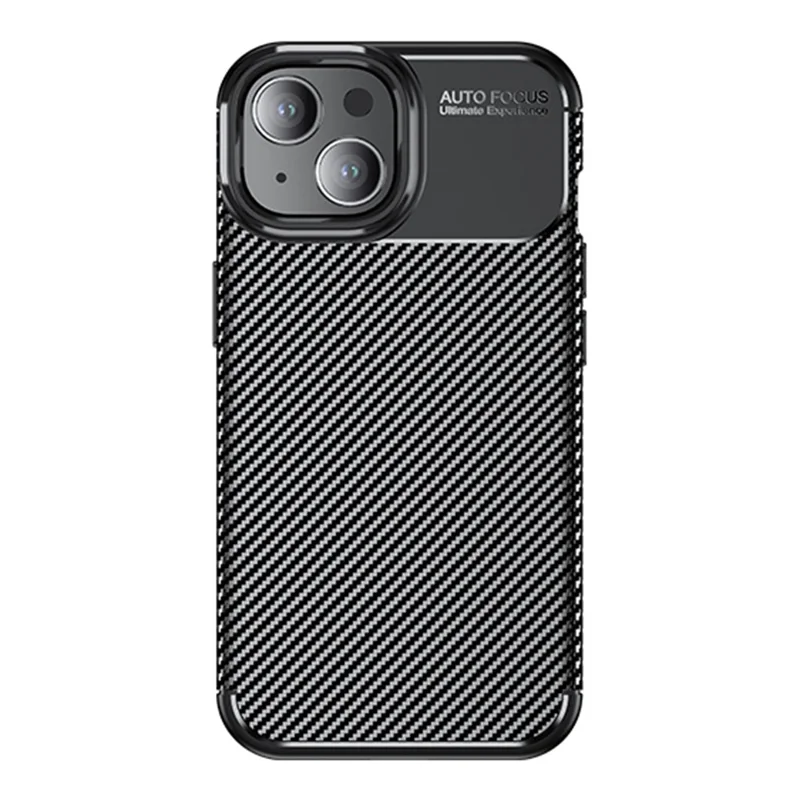 TPU Phone Case for iPhone 15 Plus , Carbon Fiber Texture Drop-proof Phone Back Cover