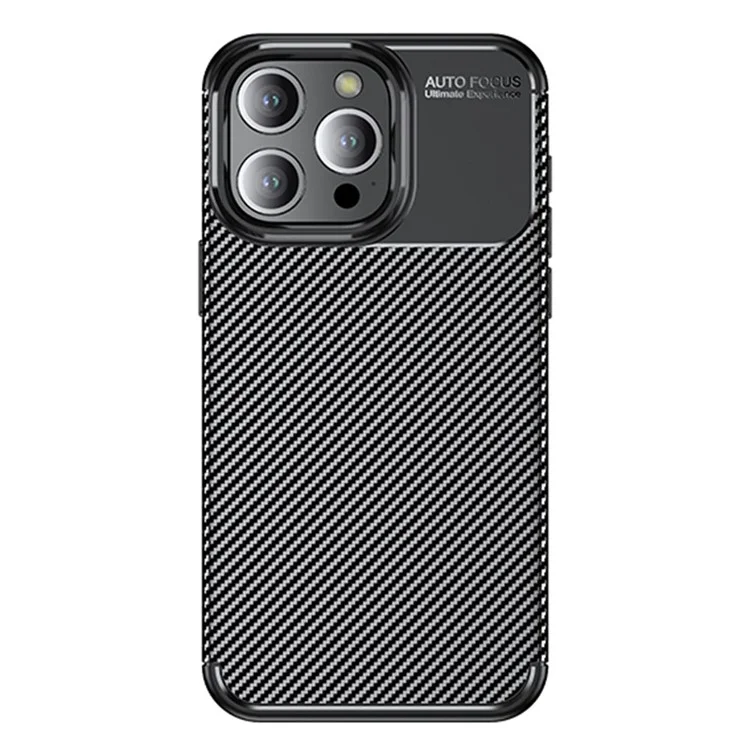 Capa de Telefone com Textura de Fibra de Carbono para iPhone 15 Pro, Capa de Telefone Flexível Anti-queda em TPU