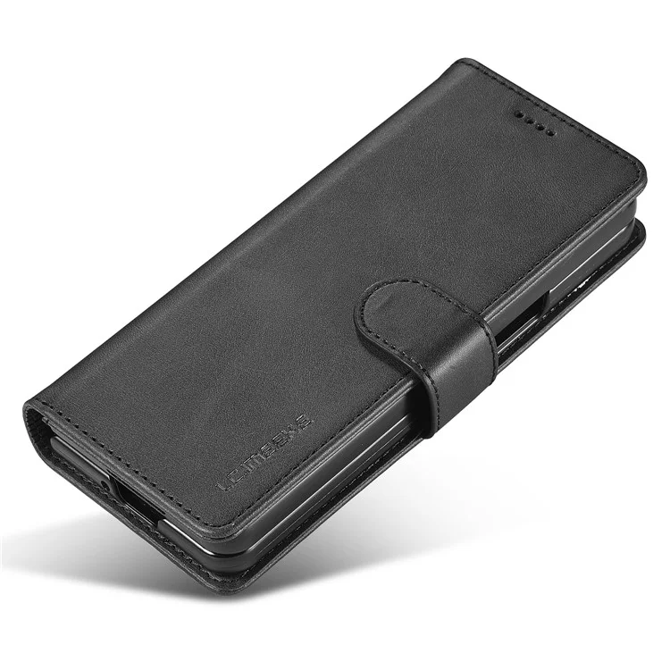 LC.IMEEKE Für Samsung Galaxy Z Fold5 5G Wallet Ledertasche Telefonhülle, Aufstellfunktion - Schwarz