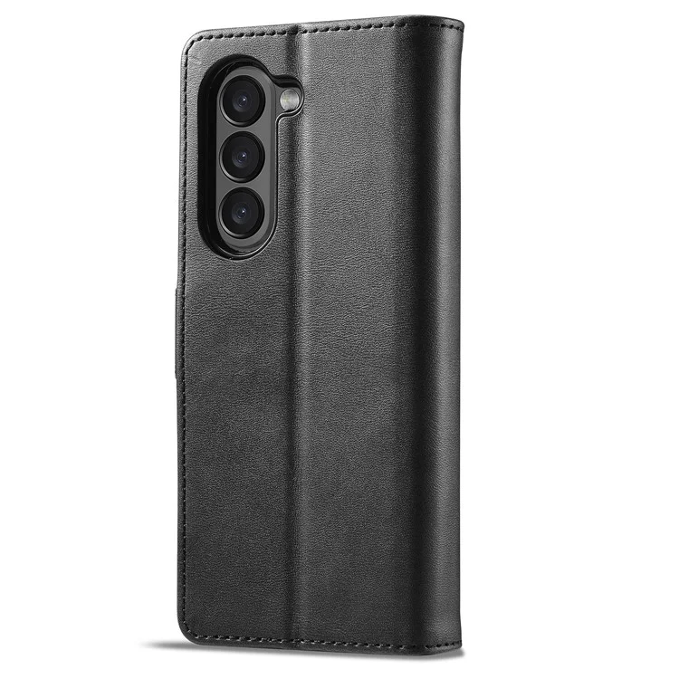 LC.IMEEKE Für Samsung Galaxy Z Fold5 5G Wallet Ledertasche Telefonhülle, Aufstellfunktion - Schwarz
