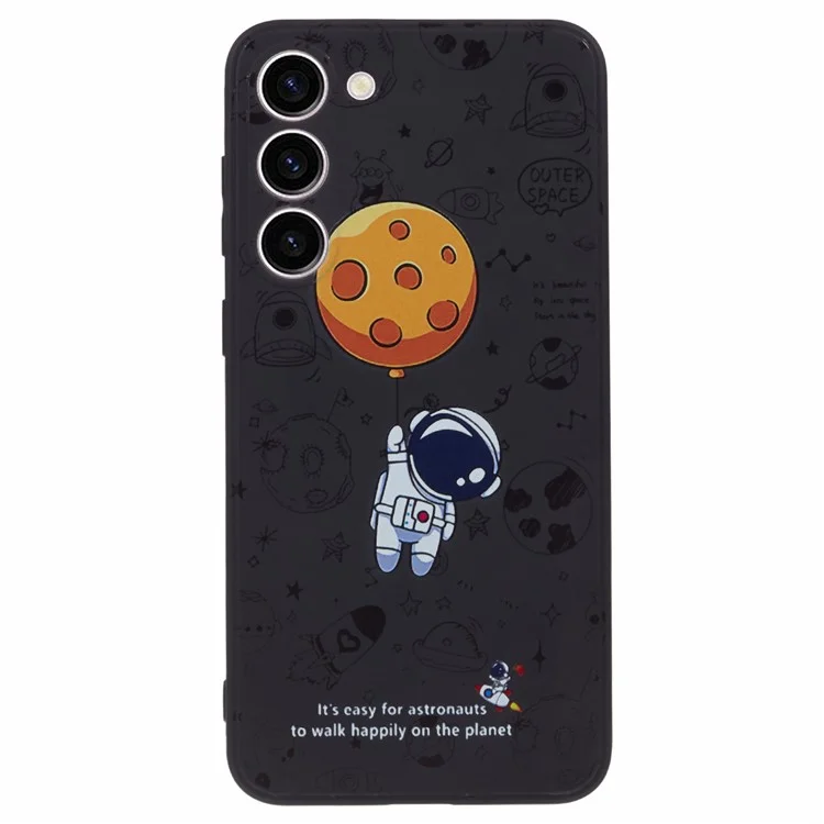 Pour Samsung Galaxy S23 Cartoon Astronaut Pattern Soft TPU Case Anti-drop Precise Cutout Phone Cover - Style A