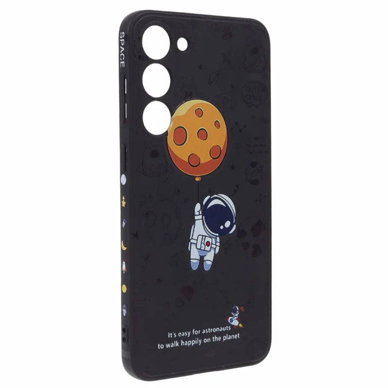 Blød TPU-case til Samsung Galaxy S23+ med tegneserie-astronautmønster og præcise udsparinger - Style A