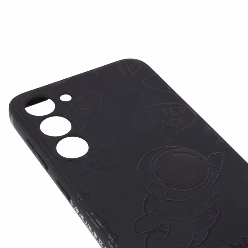 For Samsung Galaxy S23 Precise Cutout TPU Phone Case Space Astronaut Pattern Phone Cover - Black