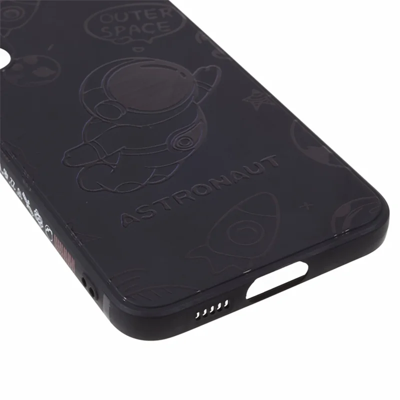 For Samsung Galaxy S23 Precise Cutout TPU Phone Case Space Astronaut Pattern Phone Cover - Black
