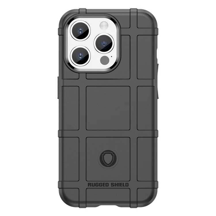 Чехол для iPhone 15 Pro с квадратной сетчатой фактурой из ТПУ, противоударный, черный