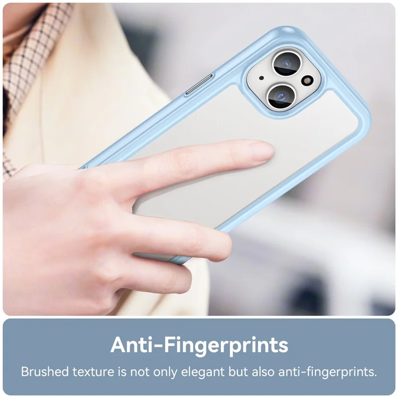 For iPhone 15 Plus TPU+Acrylic Anti-fall Mobile Phone Back Cover Clear Protective Case - Blue
