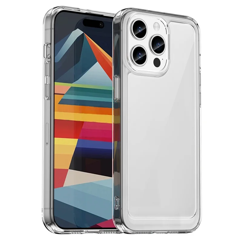Para iPhone 15 Pro Funda Protectora de Teléfono Móvil de TPU+Acrílico a Prueba de Golpes - Transparente