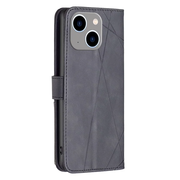 BINFEN COLOR BF05 Pour iPhone 15 Plus Étui en cuir PU Anti-Rayures Coque de téléphone Motif Imprimé Portefeuille - Noir