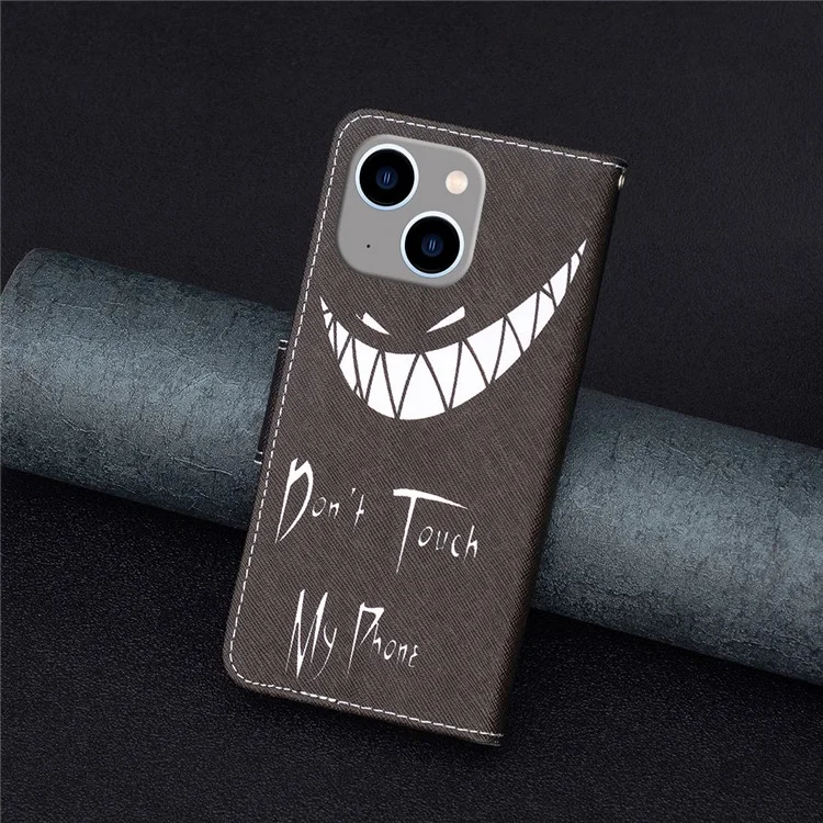 Pattern Printing Phone Leather Case für iPhone 15 Plus, Stand Wallet Full Protection Cover - Fass mein Telefon nicht an