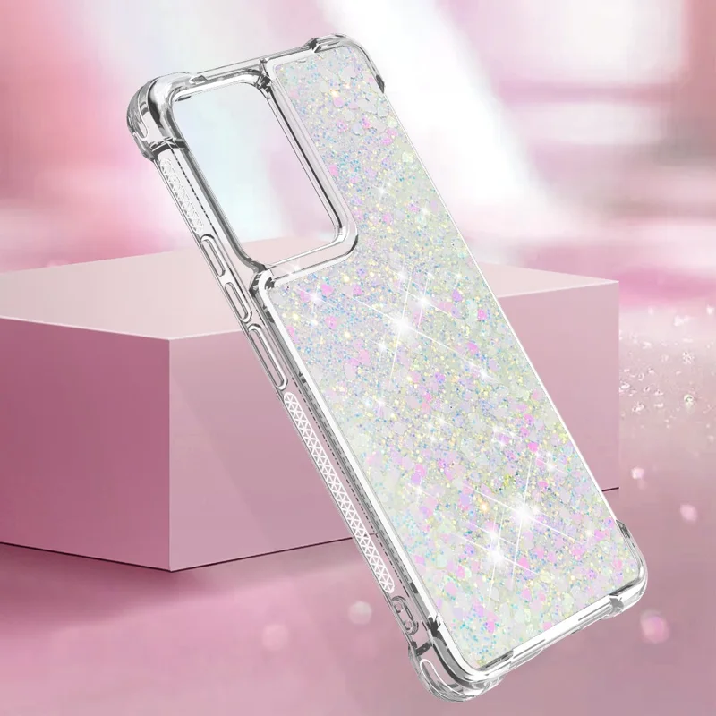 YB Quicksand Series-1 Para Xiaomi 13 Lite / Civi 2 5G TPU Soft TPU Bling Liquel Bling Sluglipling Pole Tape - Laser / Corações