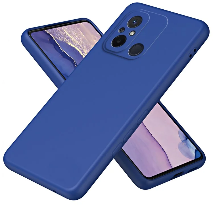 Para Xiaomi Redmi 12C 4G Phone TPU Case Fibra Revestimento 2.2mm Capa Protetora Resistente a Choques - Azul