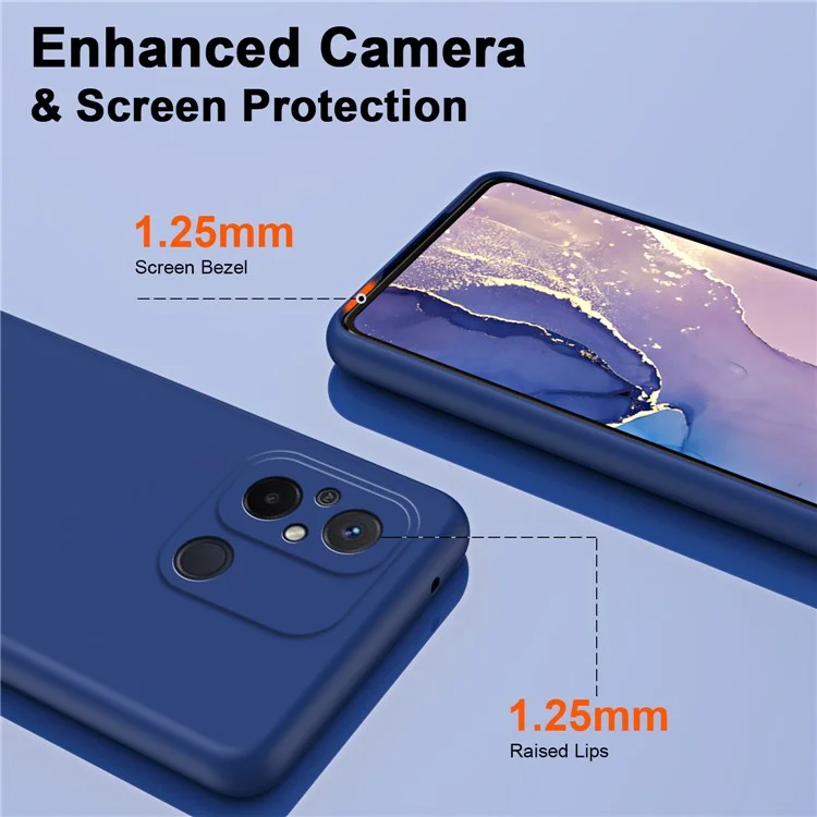Para Xiaomi Redmi 12C 4G Phone TPU Case Fibra Revestimento 2.2mm Capa Protetora Resistente a Choques - Azul